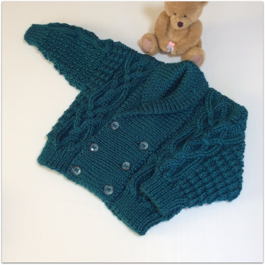 Boy's Aran Double Breasted Cardigan to fit chest 24ins