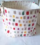 Fabric storage box with handles, cream linen fabric basket