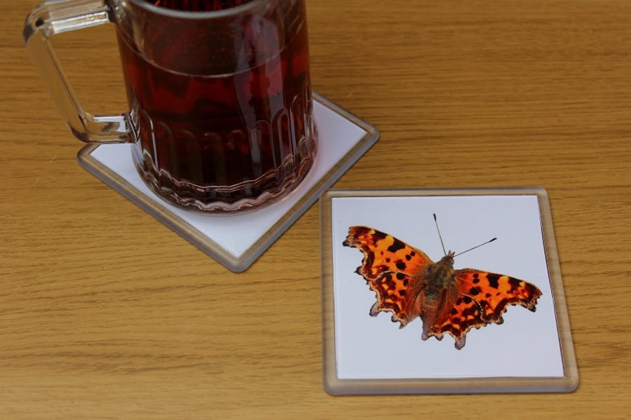Comma Butterfly, Single Drinks Coaster, Drinks Mat