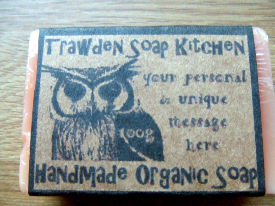 Personalised set of four organic, vegan, aromatherapy soaps 