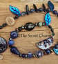 Winter Solstice Pagan Prayer Beads, Sapphire & Sterling Silver OOAK