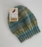 BEANIE HAT .'The Crofter'  Unisex .Wool  blend. Knitted. Green,blue. - Image 2
