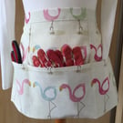 Flamingo Gardening Apron, Craft Apron, Handmade in the UK