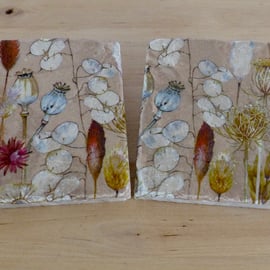 Marble 'Seedhead & Grasses' Coasters
