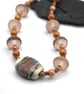 frosted pink lampwork glass necklace - Image 2