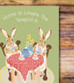 New home moving cute new home hare card