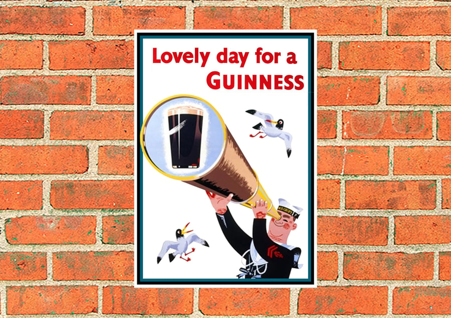 Guinness metal sign. Sailor and Telescope. Suitable for Pubs, Bar and Mancaves