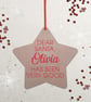 Personalised Bauble Star Dear Santa Christmas Wooden Tree Decoration - Image 4