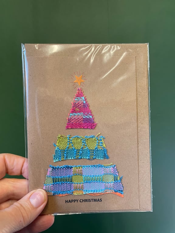 Hand Woven Christmas Card design 12