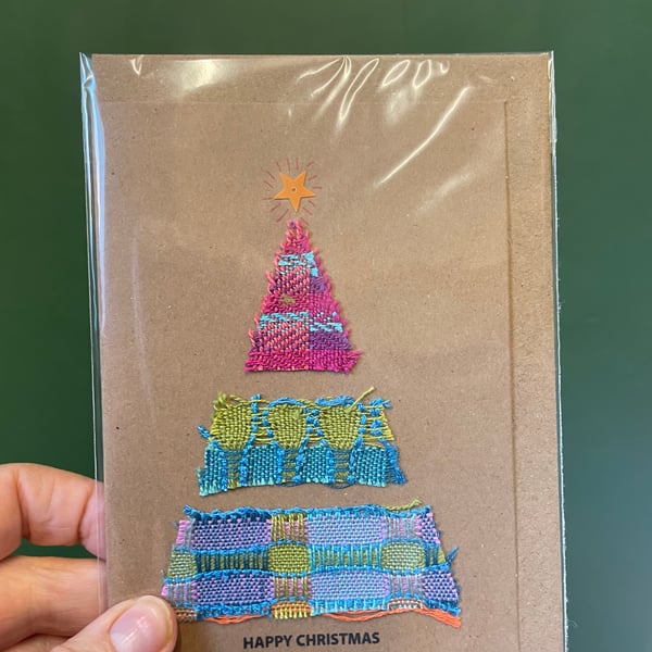 Hand Woven Christmas Card design 12