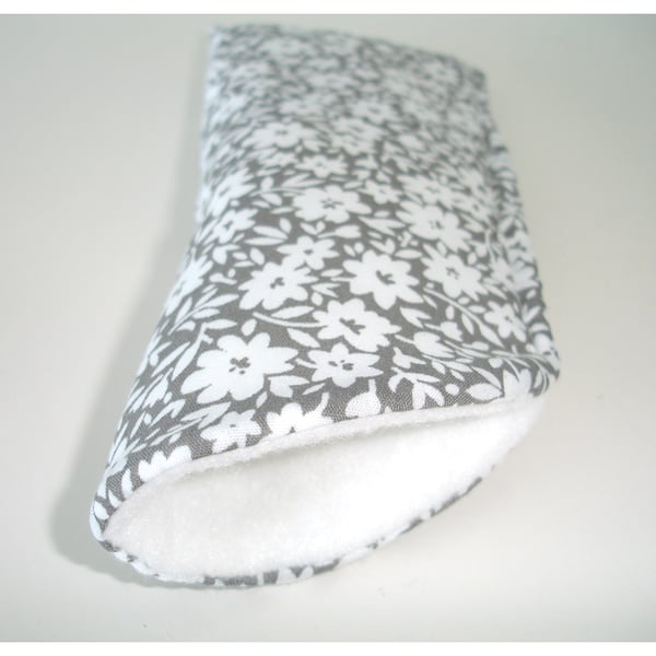 Glasses Case Floral Grey and White