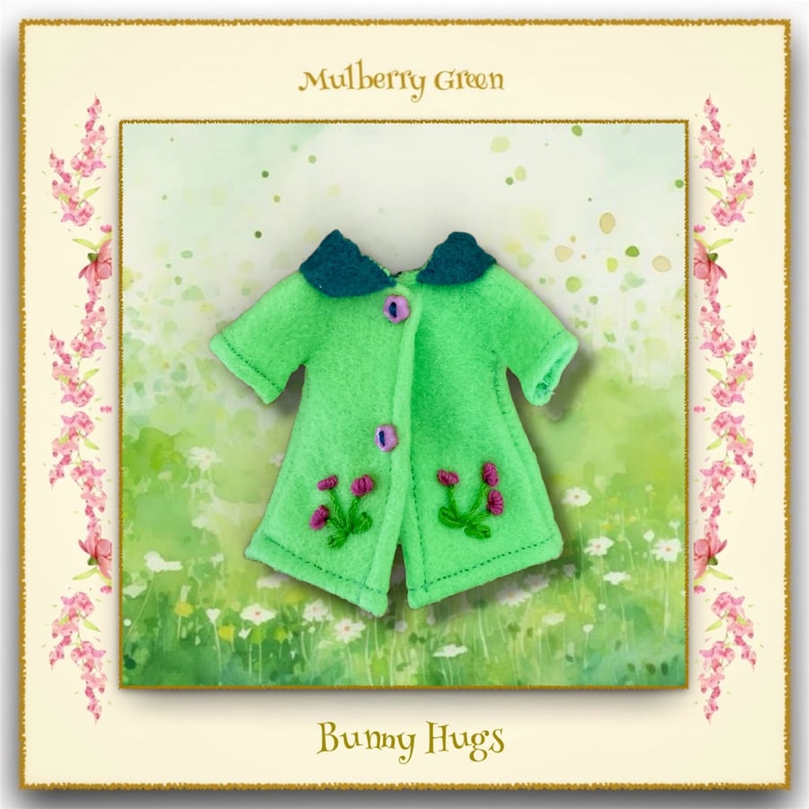 Bunny Hugs' Appliquéd Lime Green Embroidered Coat