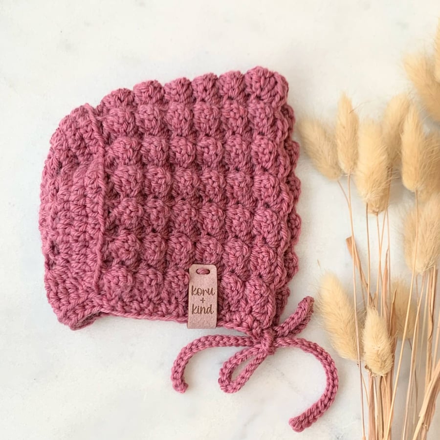 Bridgerton Bonnet Merino Wool Hushed Rose
