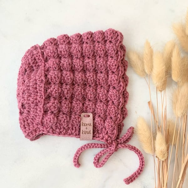 Bridgerton Bonnet Merino Wool Hushed Rose