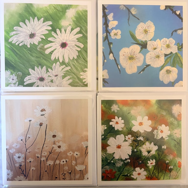 Greeting cards pack of 4 - The White Collection