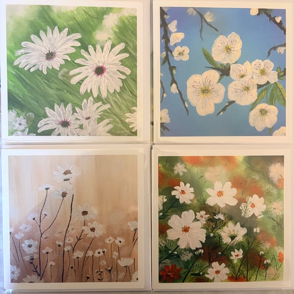 Greeting cards pack of 4 - The White Collection