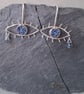 Silver Evil Eye Earrings with Labradorite Tear - Italian Micromosaic  - Image 3