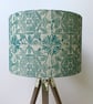 Hand Printed Organic Cotton Square Cushion  - ASTA - Teal Blue - Image 7