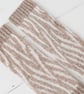 Zebra fingerless gloves - cobble and white - Image 3