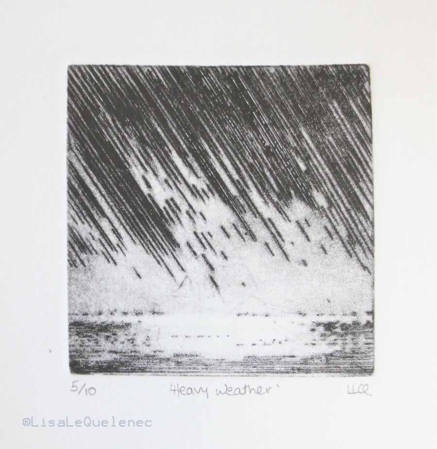 Heavy weather I an original drypoint etching print