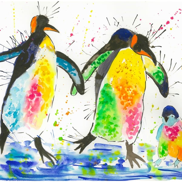 Illustration artistiques, Pinguin Acryl