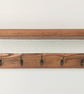 Solid Pine Coat Rack with Shelf, Carved Wood Entryway Hooks, Brass Hooks - Image 2