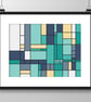 277B - Art Deco Cross Stitch Pattern: Geometric Cool Colors (PDF Counted Chart) - Image 3