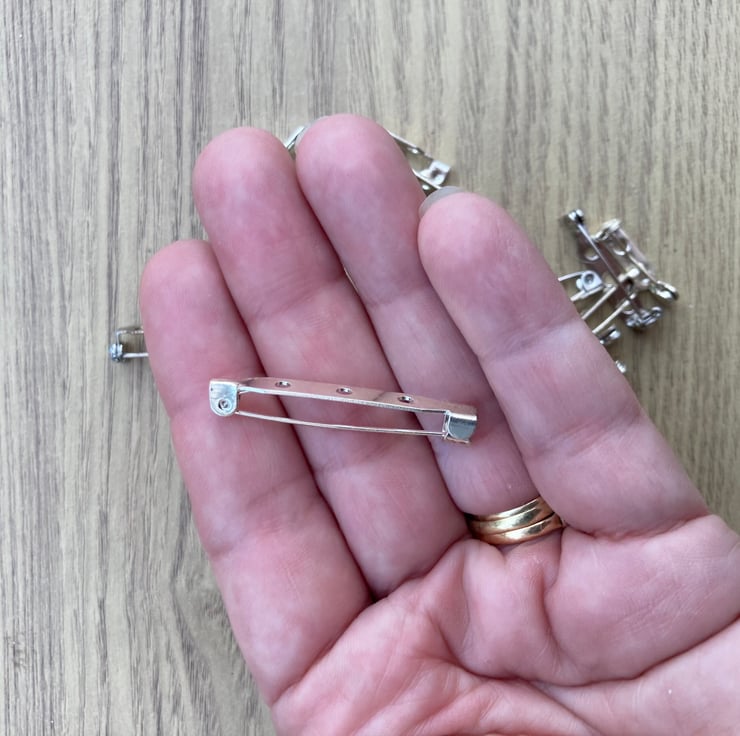 Over 30 Silver Plated Brooch Backs or Clasps wi... Folksy