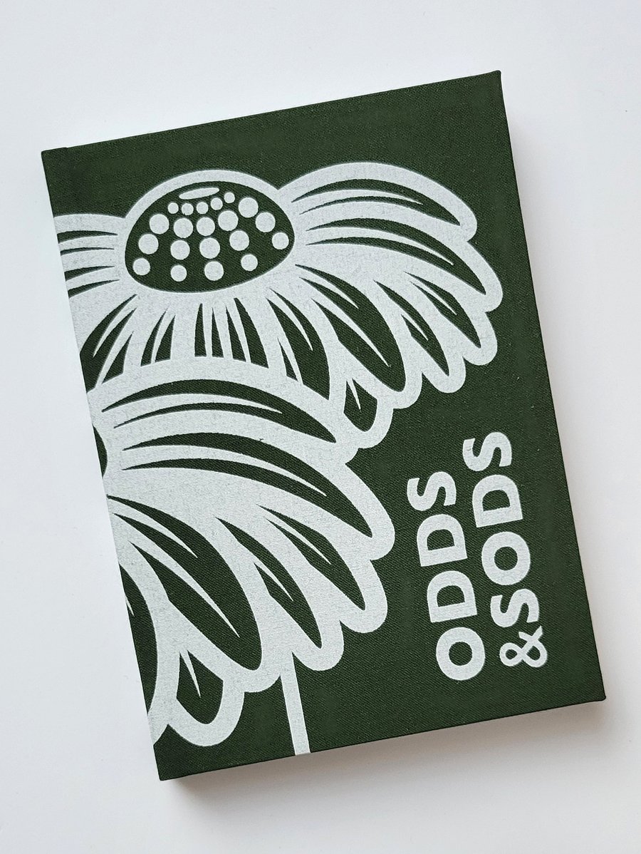 A6 HARDBACK NOTEBOOK - DARK GREEN ECHINACEA