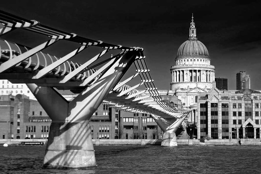 St Paul's Cathedral London Millennium Bridge Photograph Print