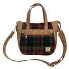 Crossbody Handbag made with purple Harris Tweed and purple floral faux leather 