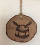 Unique Hand Crafted Double-Sided Wooden Hanging Decorations. Set of Six. - Image 5