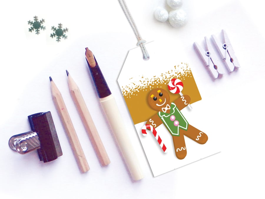 Gingerbread Christmas Gift Tags - Eco Friendly, Compostable