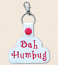 Bah Humbug Keyring - Funny Christmas Faux Leather Accessory - Image 4