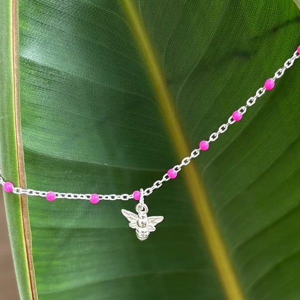 Blush & Bee Silver Bracelet