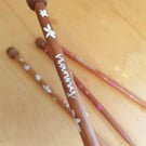 Personalised knitting needles - chunky painted knitting needles - pretty knittin