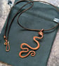 Large Swirly Copper Pendant in art Nouveau Style - Image 3
