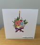 Handmade Cupcake Birthday Card Floral Cupcake & Candle - Image 1