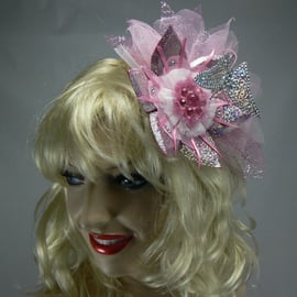 Fascinator ( hovering butterfly) pink hologram