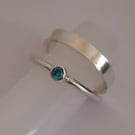 Eco silver Blue solitaire ring