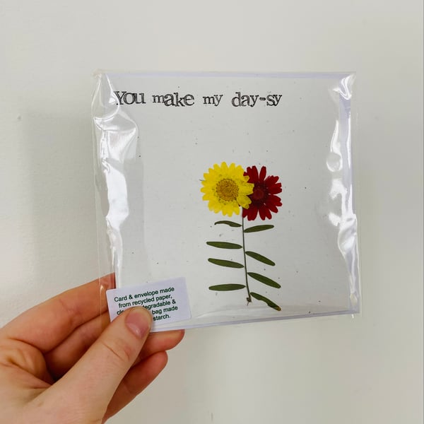 Dried Botanicals Greetings Card - You Make My Day-sy