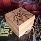 Mistletoe pyrography small wooden box