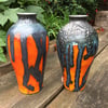 Orange and Black retro urn vase