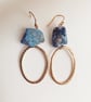 Lapis Lazuli Textured Oval Hoops - Image 1