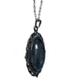 Vintage style pendant and drop earrings, handmade felt with silk in black - Image 5