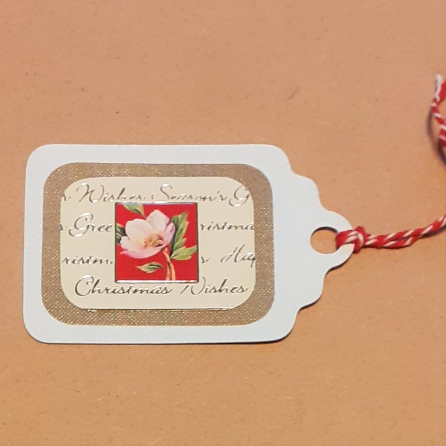 Christmas gift tag floral Christmas Wishes