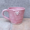 Coffee mug tea cup hand thrown stoneware pottery ceramic heart handmade