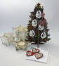 Hearts - hanging decorations - snowflakes - red, silver, pack of four - Image 5