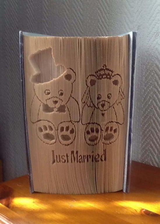 Wedding Bears Book Folding Pattern CUT & FOLD - EMAILED PDF PATTERN