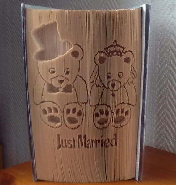 Wedding Bears Book Folding Pattern CUT & FOLD - EMAILED PDF PATTERN